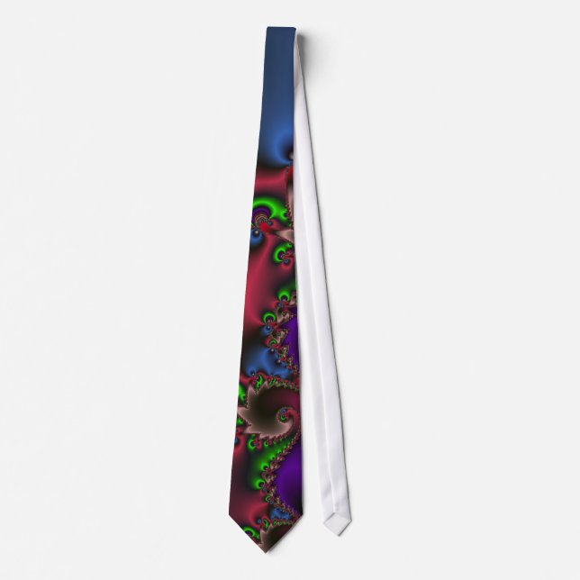 Multi Colour Geometric Fractal Tie (Front)