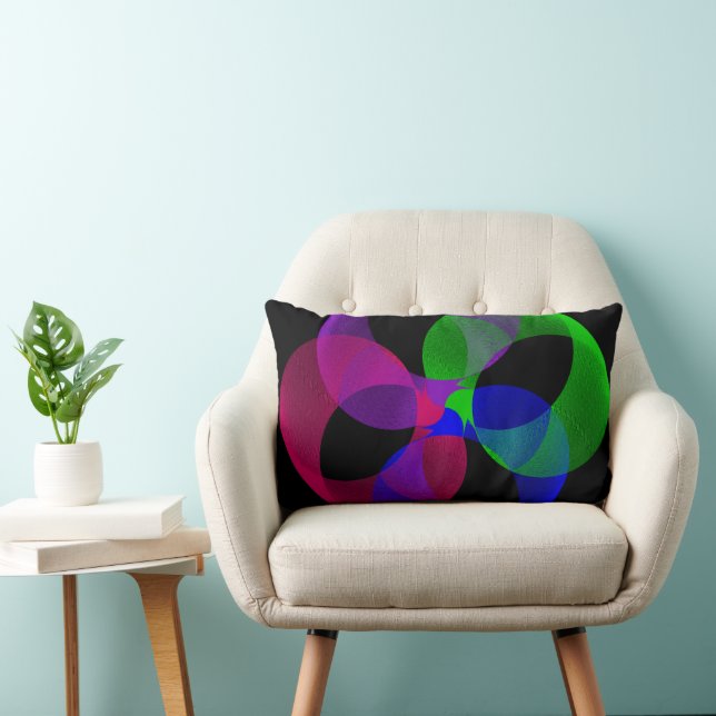 Multi Colour Geometric Fusion Throw Pillow (Chair)