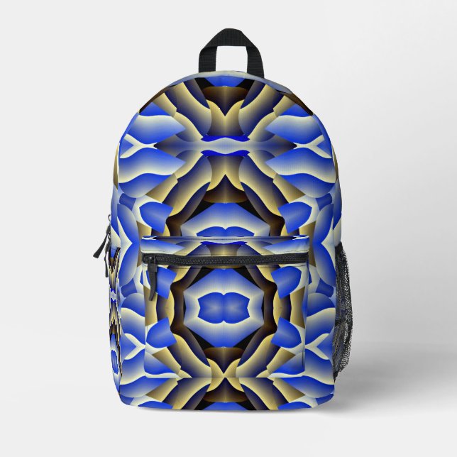 Multi colour geometric pattern backpack design  (Front)