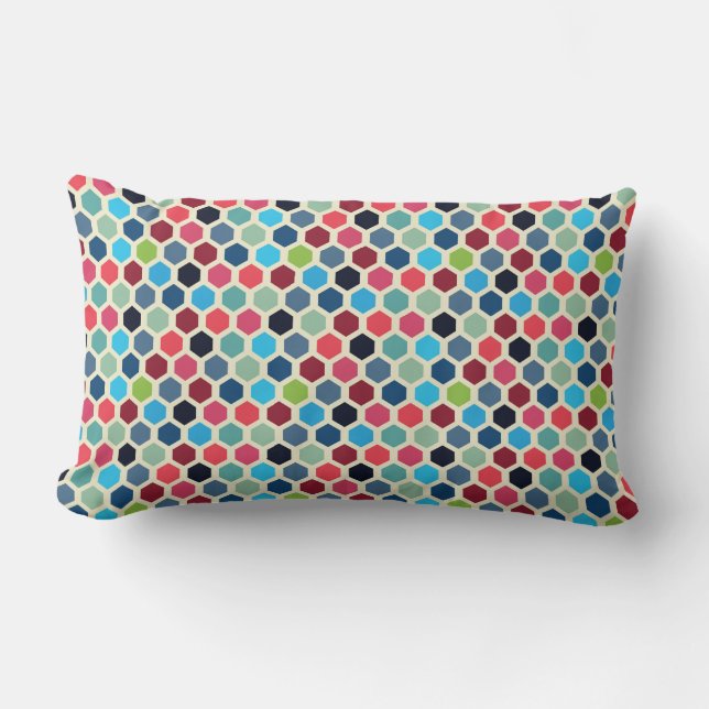Multi-Colour Geometric Pattern Lumbar Cushion (Front)