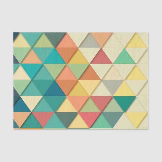 Multi-Colour Geometric Triangle Tissue Paper (Front)