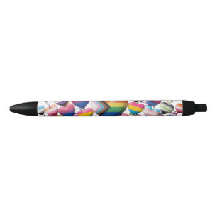 Multi Colour Heart Black Ink Pen