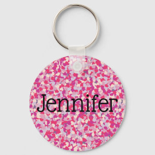 multi Colour Heart Confetti2 Key Ring