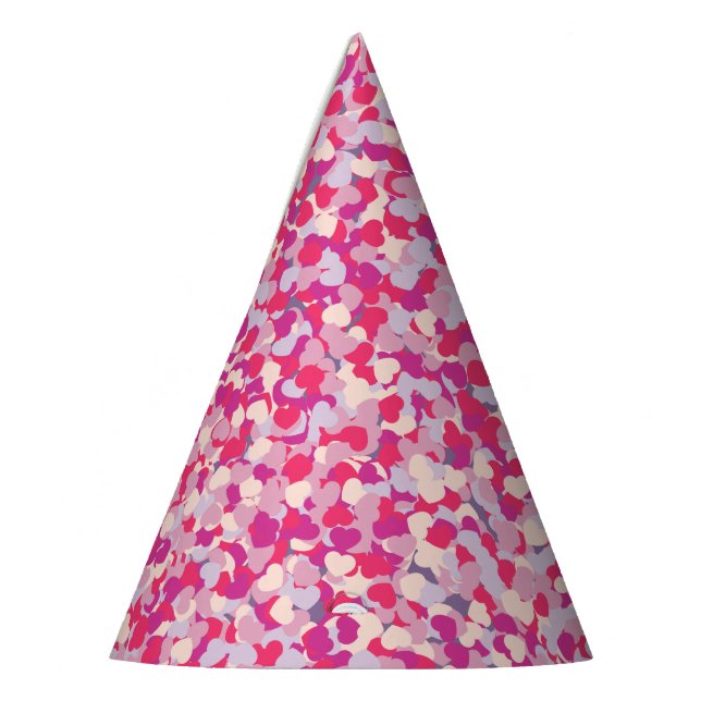 multi Colour Heart Confetti2 Party Hat (Left)