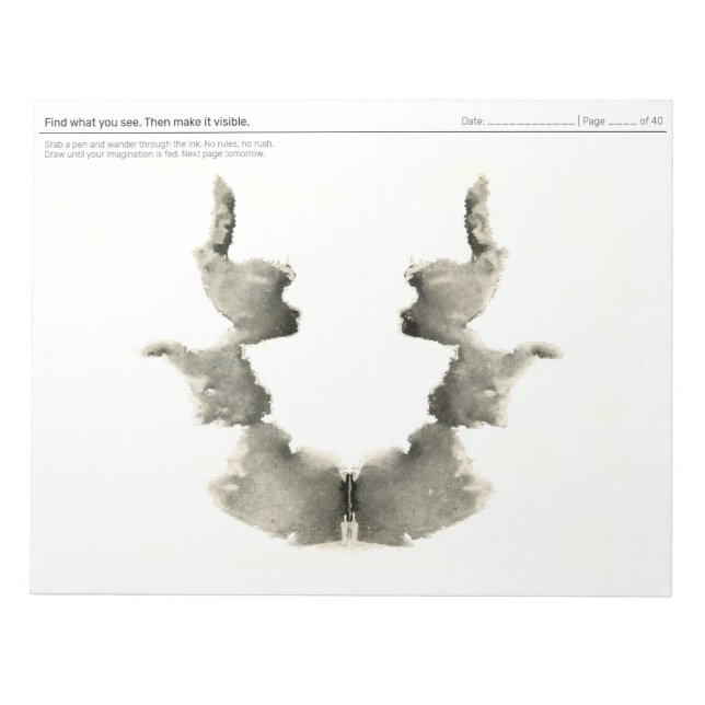Multi Colour Inkblot Drawing Prompt Sketchbook Notepad (Front)
