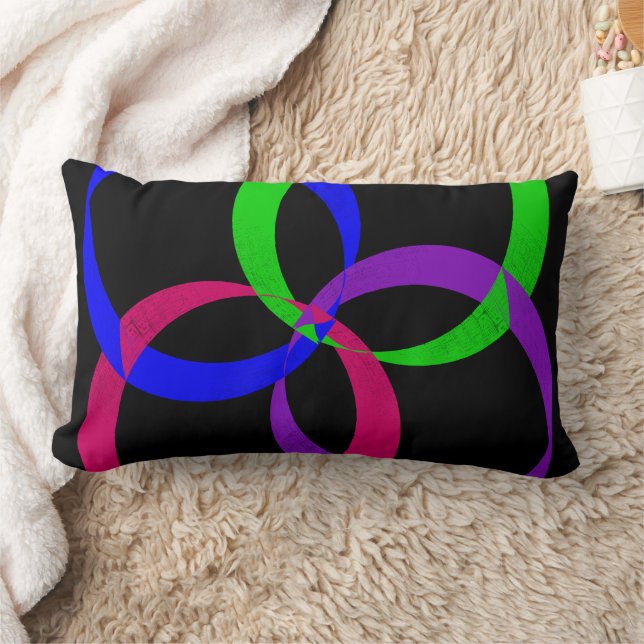 Multi Colour Interchange Geometric Throw Pillow (Blanket)