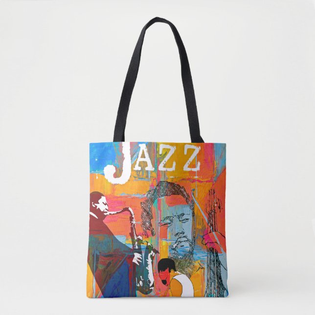Multi Colour Jazz Greats Tote Bag (Front)