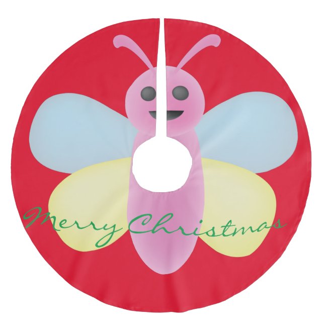 Multi-colour Kawaii Bee Thunder_Cove  Brushed Polyester Tree Skirt (Front)