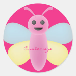Multi-colour Kawaii Bee Thunder_Cove Classic Round Sticker
