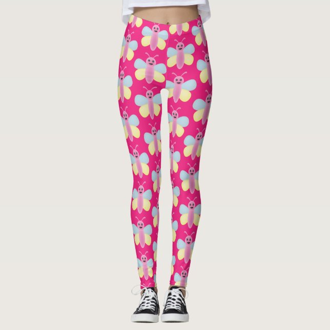 Multi-colour Kawaii Bee Thunder_Cove Leggings (Front)
