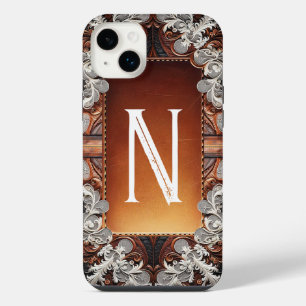 Multi Colour Leather & Elegant Lace Rustic iPhone 14 Plus Case