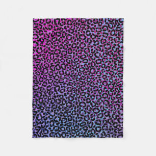 Multi Colour Leopard Print Pattern Fleece Blanket