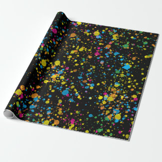 Multi-Colour Mini Paint Splatter Confetti Blast Wrapping Paper
