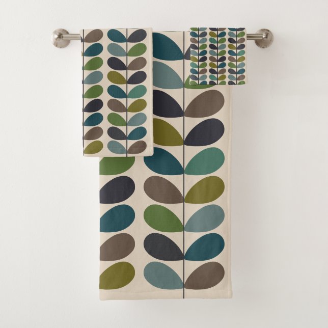 Multi-Colour Modern multi stem kingfischer Bath Towel Set (Insitu)