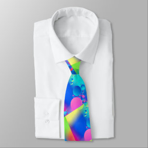 Multi Colour Neon Abstract With Bubbles Tie