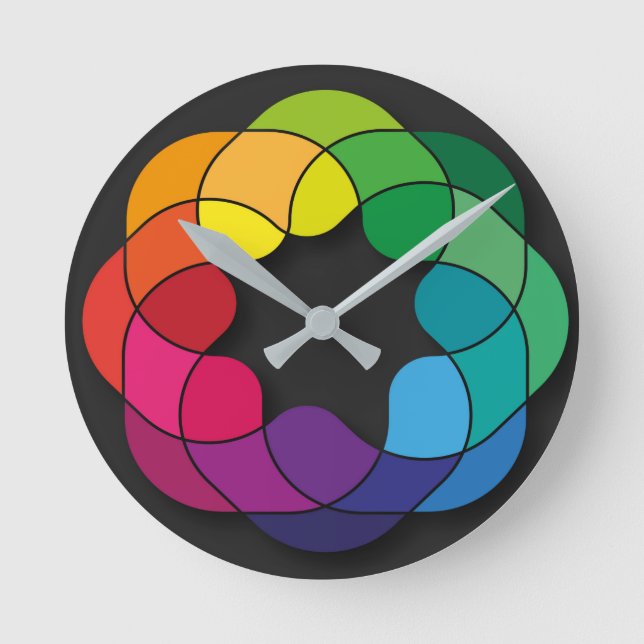 multi colour ornament round clock (Front)