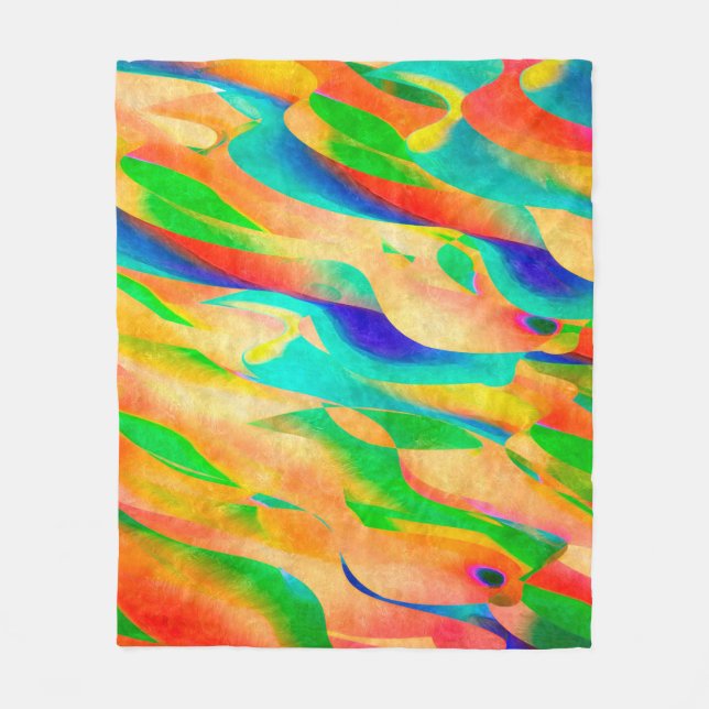 multi colour paint art abstract wallpaper backgrou fleece blanket (Front)