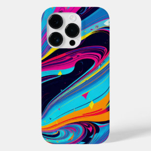 Multi Colour Paint Swirls Pink Blue Yellow Orange Case-Mate iPhone 14 Pro Case