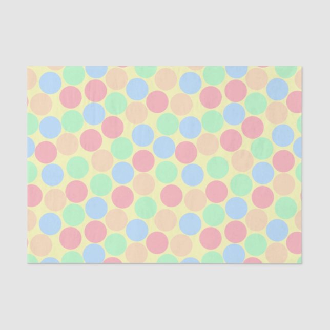 Multi-Colour Pastel Dots Pattern Tissue Paper (Front)