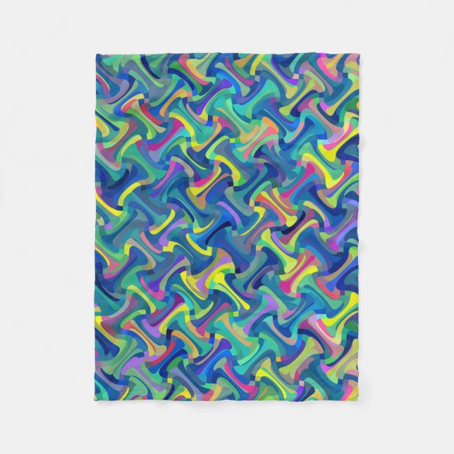 Multi-Colour Pattern Fleece Blanket (Front)