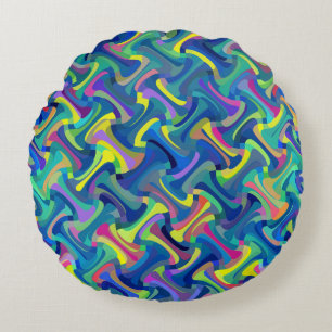 Multi-Colour Pattern Round Cushion