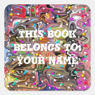 Multi-Colour Pattern With Stars Square Sticker
