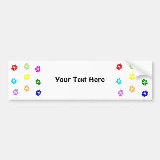 Multi-Colour Pawprints Bumper Sticker