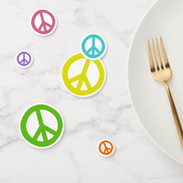 Multi Colour Peace Signs Confetti (Group)