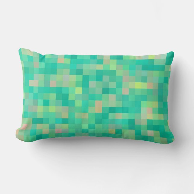 Multi-Colour Plaid Pattern Lumbar Cushion (Front)