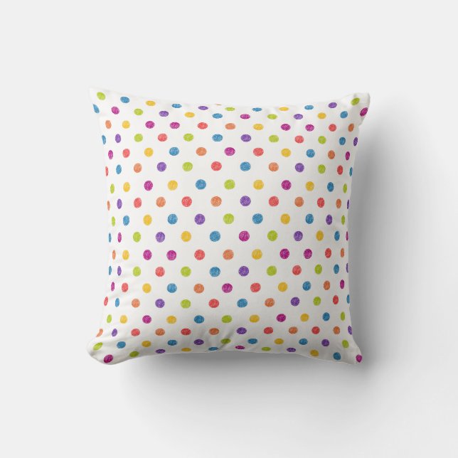 Multi-Colour, Polka-dot Pillowl Cushion (Front)