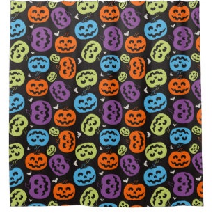 Multi Colour Pumpkin Pattern Shower Curtain