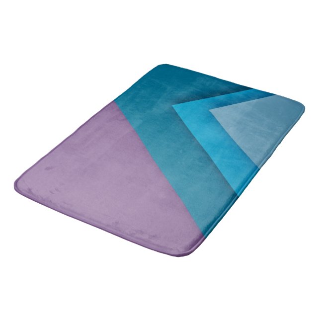Multi-colour Purple Blue Green  Bath Mat (Angled)