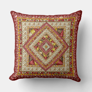 Multi-Colour Quilt Block Pattern Accent Cushion