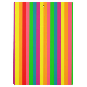 Multi Colour Rainbow Vertical Stripes Pattern Clipboard