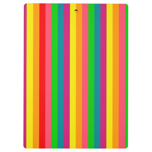 Multi Colour Rainbow Vertical Stripes Pattern Clipboard (Back)
