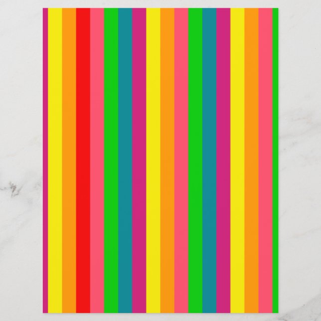 Multi Colour Rainbow Vertical Stripes Pattern Flyer (Back)