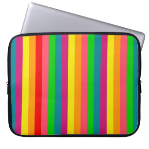 Multi Colour Rainbow Vertical Stripes Pattern Laptop Sleeve