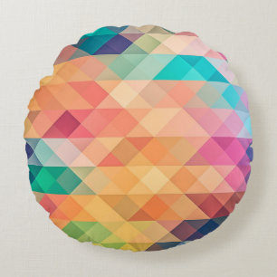 Multi colour round throw pillow. round cushion