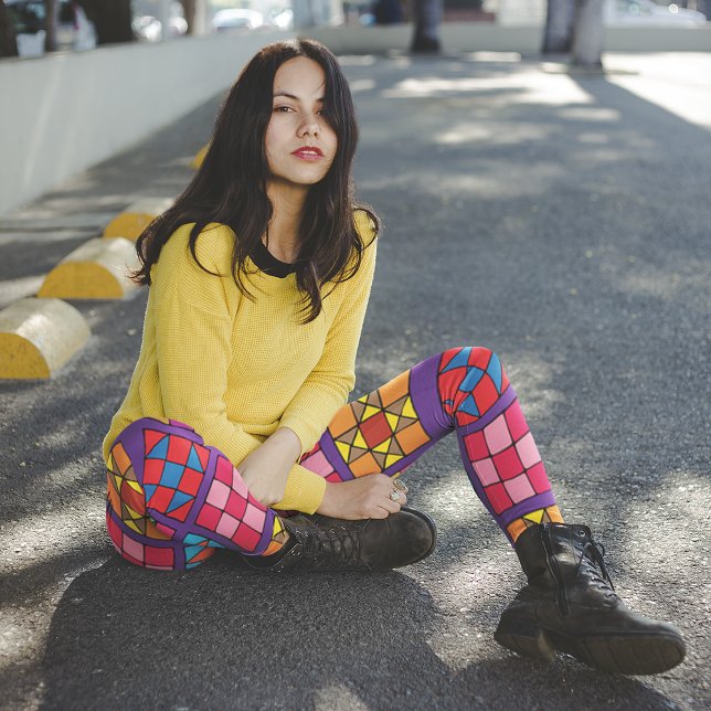 Multi-Colour Sampler Quilt Blocks Leggings (Creator Uploaded)