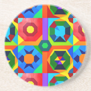 Multi Colour Shapes 2 Coaster