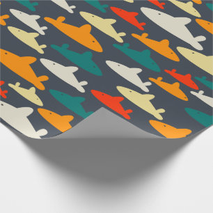 Multi Colour Shark Pattern Wrapping Paper