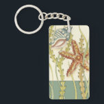 Multi-Colour Shell Party Key Ring<br><div class="desc">Charikilia Zarris is a talented artist know for her ocean artwork. Her images are peaceful and calm relaxing you with every picture. Get this nautical piece of artwork with a starfish and a Conch shell being the centre of it all, bordered with beautiful kelp. This image will look great on...</div>