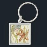 Multi-Colour Shell Party Key Ring<br><div class="desc">Charikilia Zarris is a talented artist know for her ocean artwork. Her images are peaceful and calm relaxing you with every picture. Get this nautical piece of artwork with a starfish and a Conch shell being the centre of it all, bordered with beautiful kelp. This image will look great on...</div>