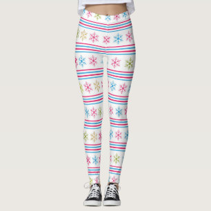 Multi Colour Snowflakes Leggings
