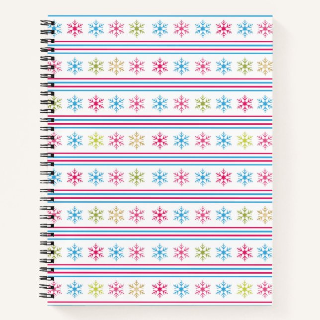 Multi Colour Snowflakes Notebook (Front)