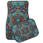 Multi-Colour Stained Glass Design Set of 4 Car Mat