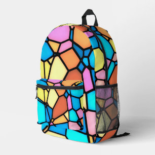 Multi-Colour Stained Glass  Printed Backpack