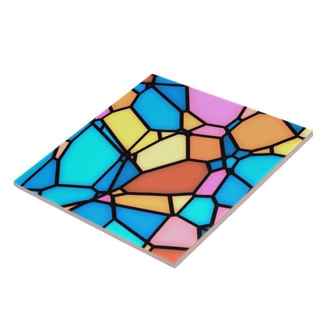 Multi-Colour Stained Glass  Tile (Side)