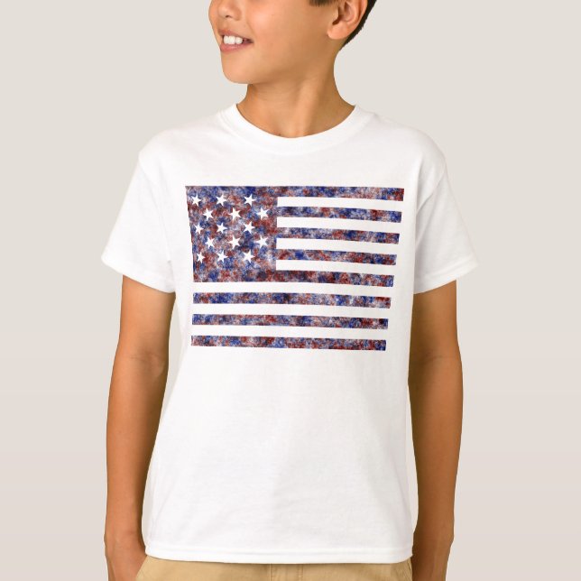 Multi Colour Star-Spangled Banner America Flag T-Shirt (Front)