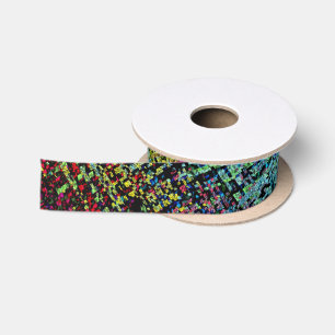 Multi-Colour Stitches Satin Ribbon